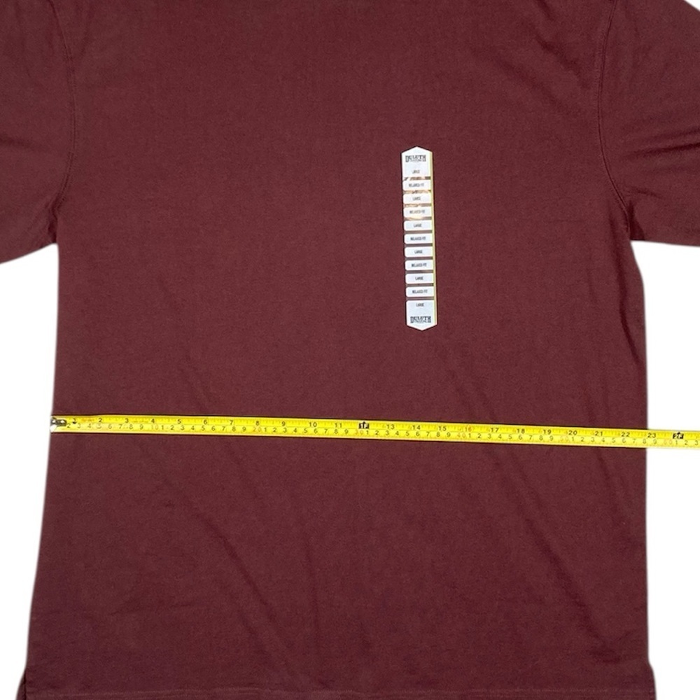 Duluth Trading Co Longtail T Relaxed Fit Short Sleeve T-Shirt Burgundy Large - Picture 3 of 5
